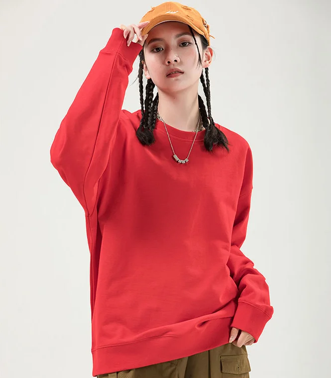 100% Combed Cotton High Quality Long Sleeve Drop Shoulder T-shirts Blank Undershirts for Custom Design