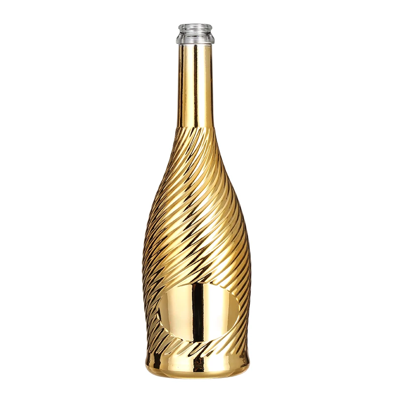 750ML CHAMPAGNE BOTTLE GOLDEN FROSTED GLASS BOTTLE LUXURY BOTTLE