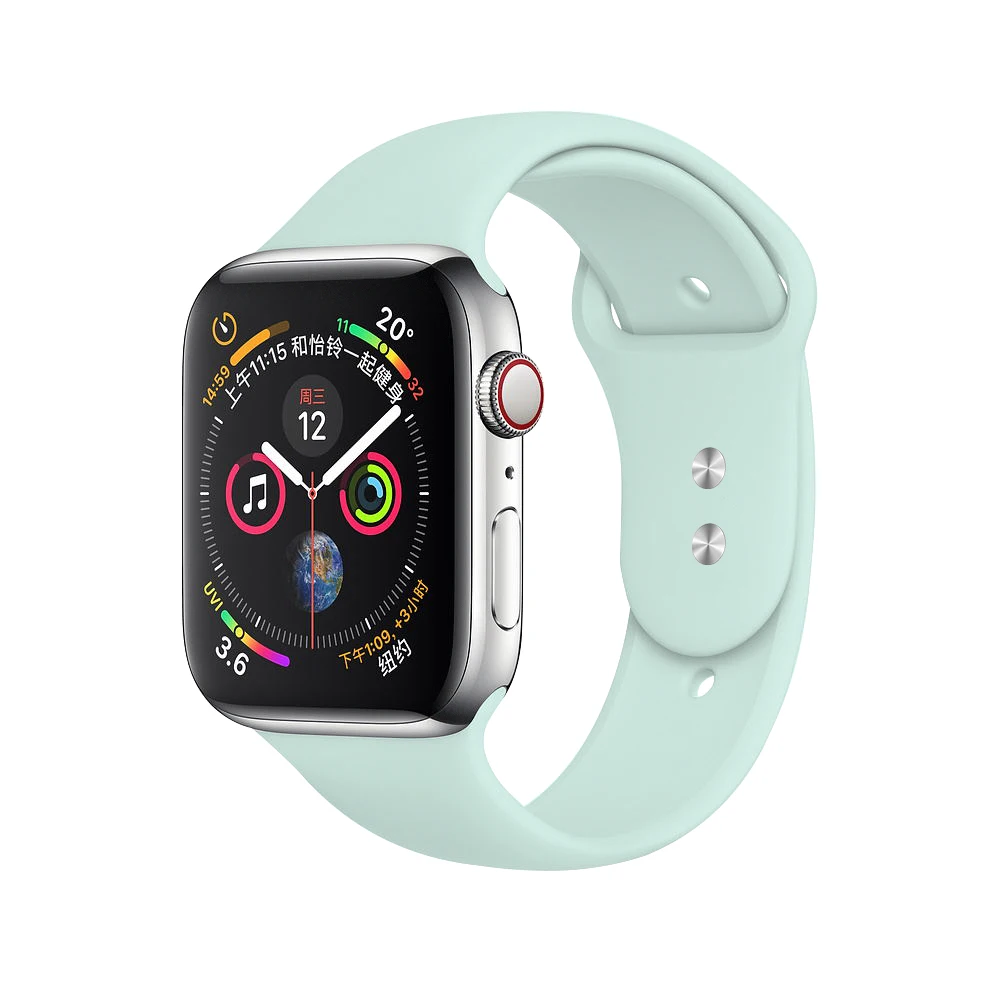  Ремешок силиконовый для Apple Watch спортивный браслет смарт-часов iWatch series 3 4 5 6 se 44 мм 40 42