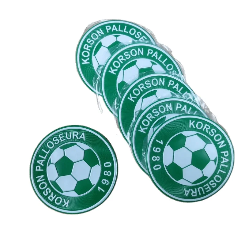 Дизайнерские 3d футбольные Клубные логотипы, мягкие резиновые силиконовые наклейки для футбола