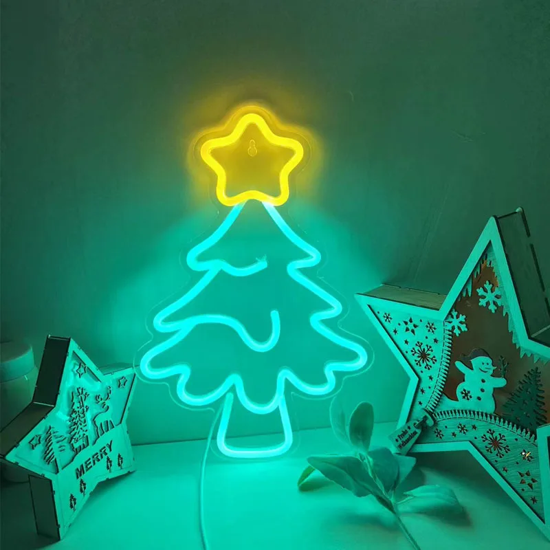 Newest Design Customize Acrylic Decorative Light Flex Strip Lighting Custom Christmas Led Neon Sign Light