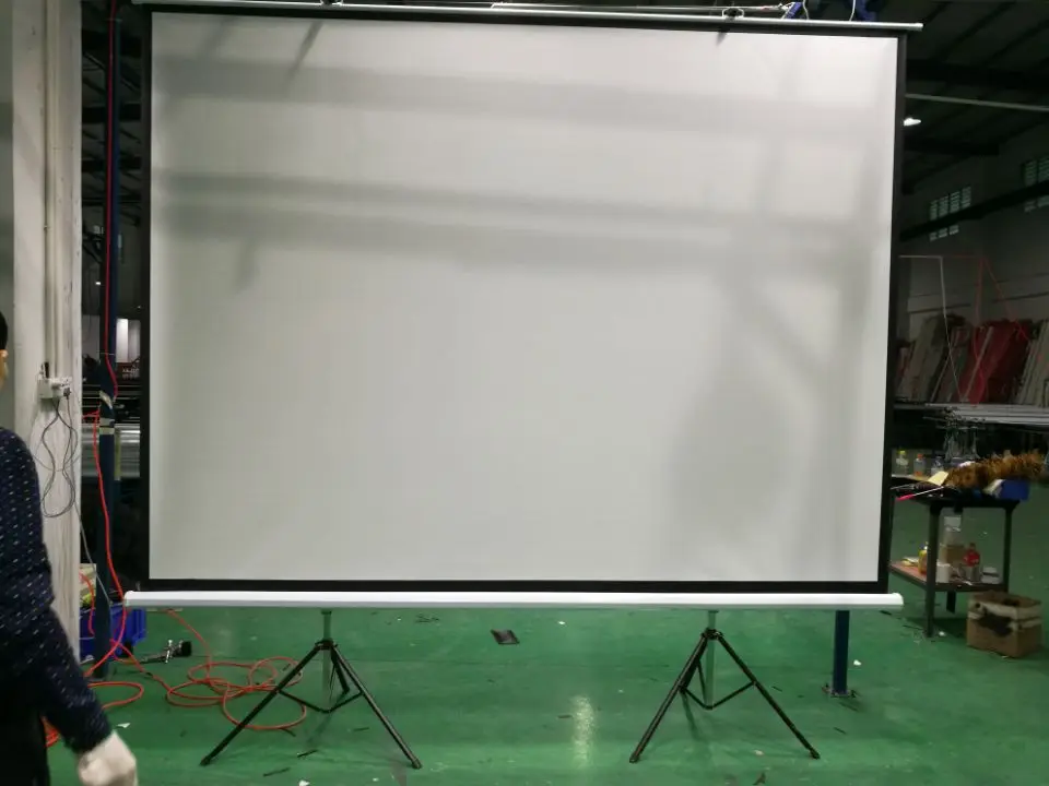 Portable tripod screen indoor 120inch advertising projection screen with projector tripod stand for classroom
