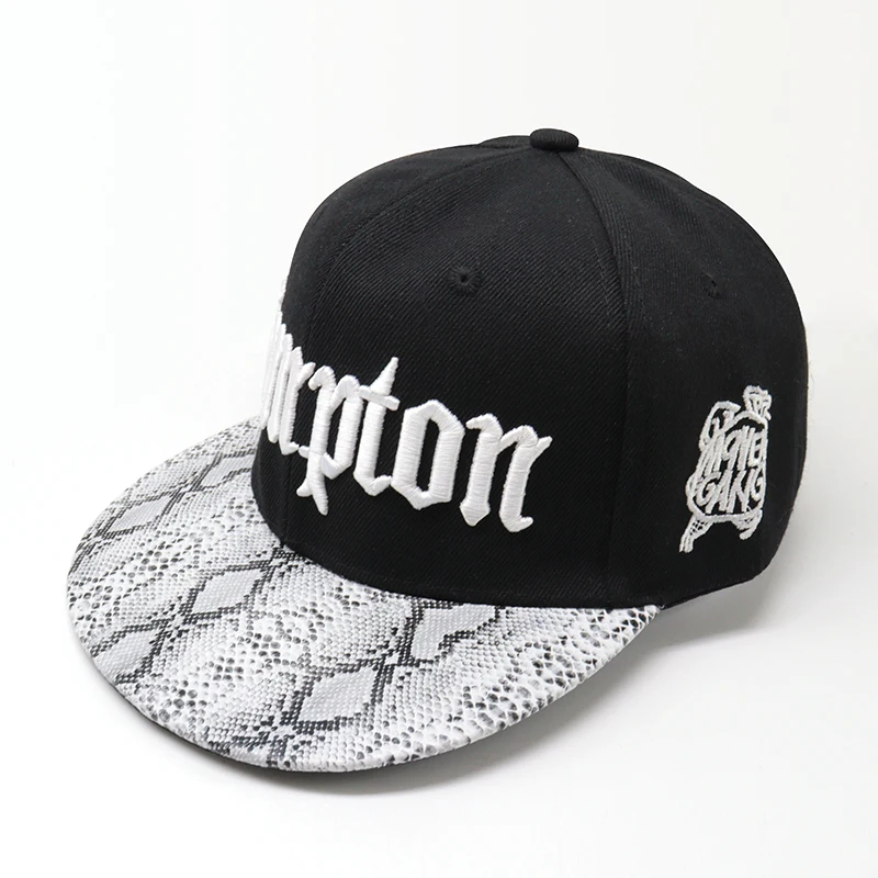 6 Panel Wholesale Custom Embroidery Sports Flat Peaked Baseball Snap-Back Cap