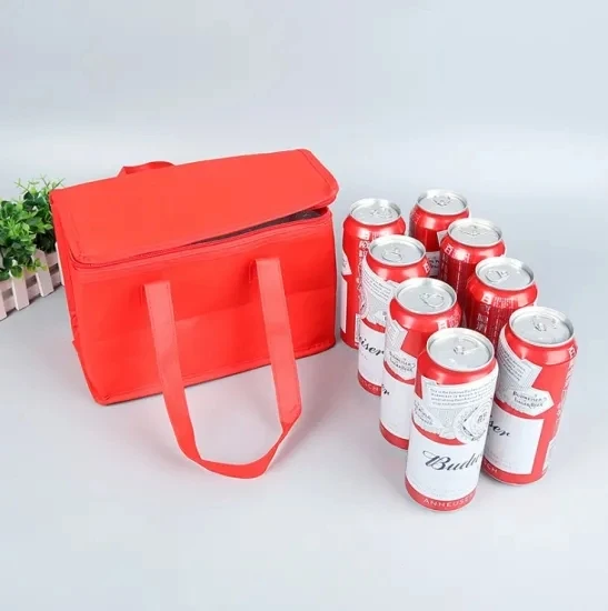 Stock plain custom logo portable non woven beer insulated cooler bag for food