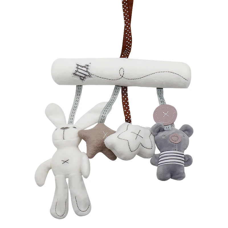 2021 детское подвесное кресло для кровати в виде кролика, плюшевая игрушка, ручной Колокольчик, многофункциональная плюшевая игрушка, мобильные подарки для коляски