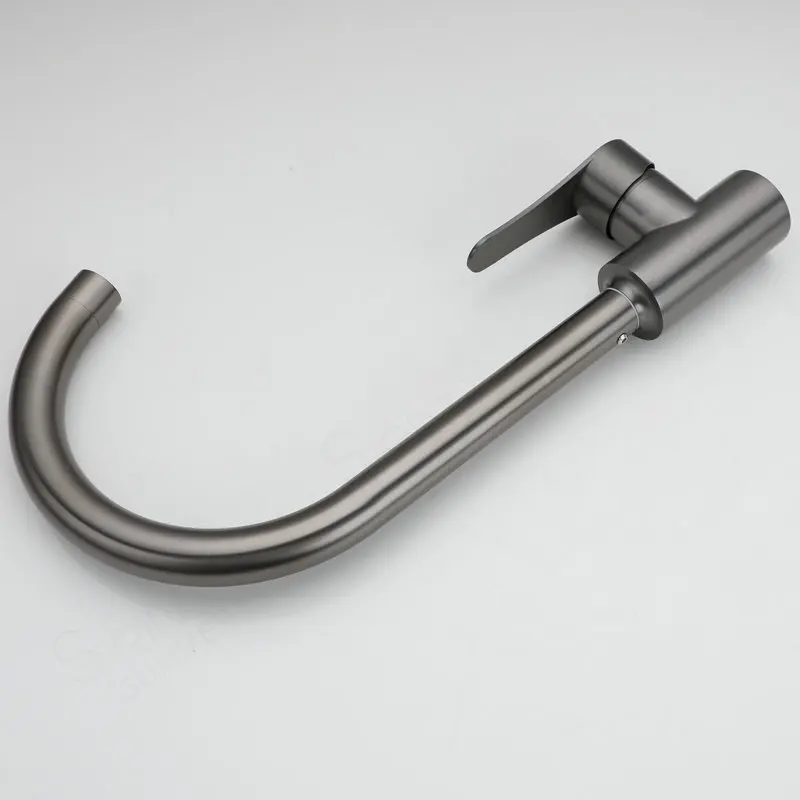 SPRING SUMMER Modern Grey Stainless Steel Kitchen Sink Faucets  Nickel 360 Kitchen Mixer Sink Tap 01