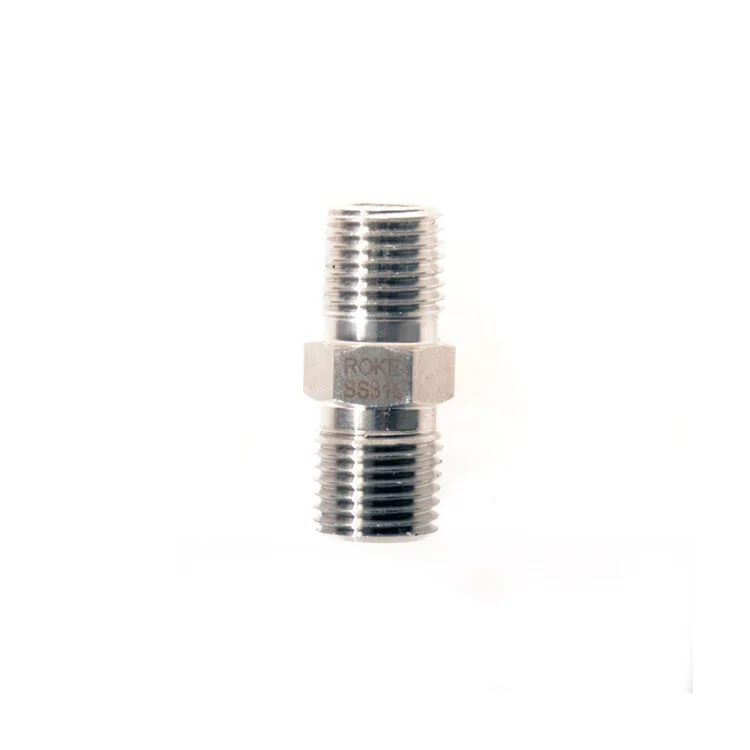Factory price stainless steel pipe connect fitting round male hex nipple