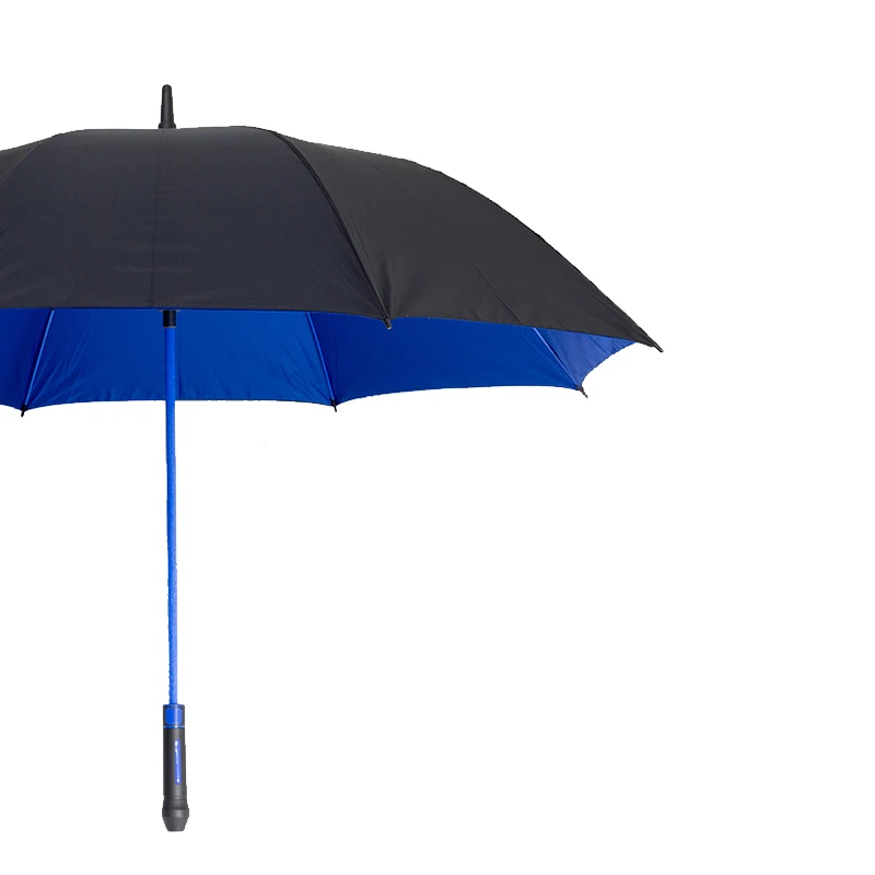 Good Quality Double Layer Full Fiber Automatic Golf Umbrella Long Handle Business Black Glue  Sunshade Umbrella