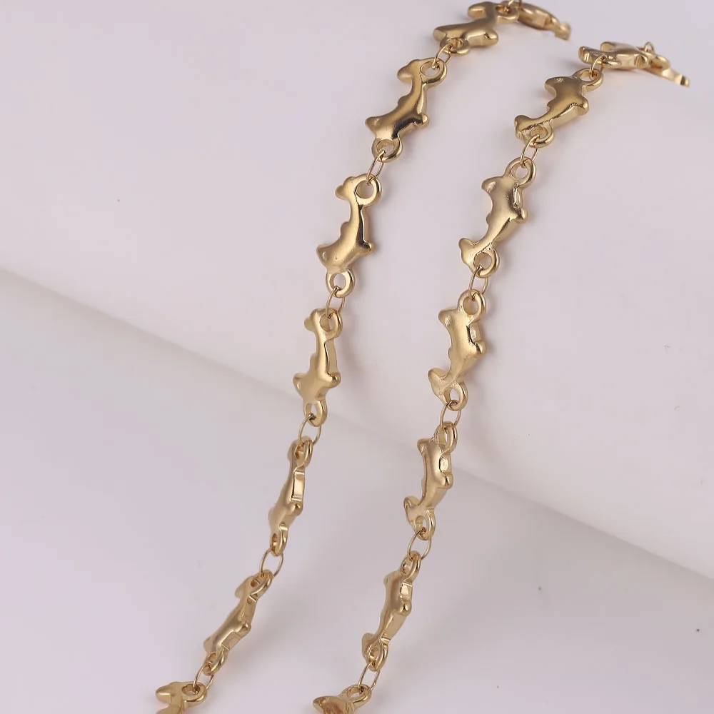 CAIOOCHE Cross Start Leaf Dolphin Heart Chain DIY Handmade High Quality Stainless Steel Gold Chain Sell By Meters