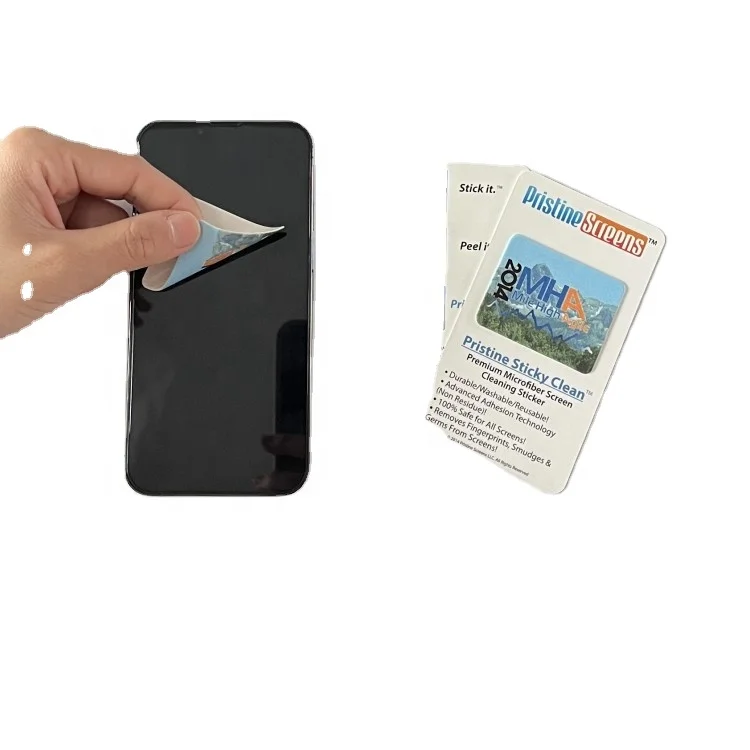 Очиститель экрана мобильного телефона Очиститель объектива завод OEM одноразовые ЖК-визитные карточки из микрофибры липкий дисплей с логотипом