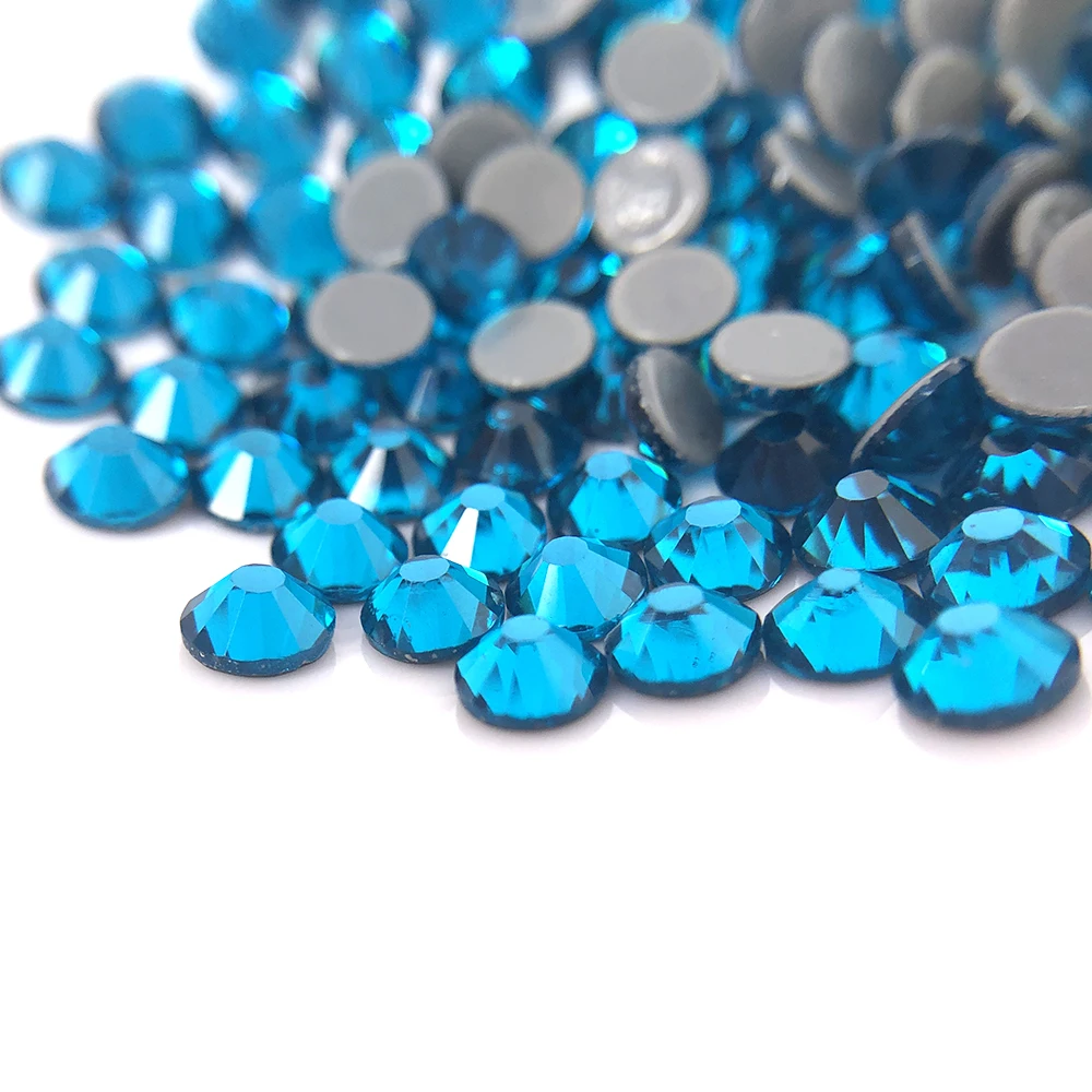 Wholesale Cheap factory Loose Indicolite blue glass ss20 rhinestone flat back