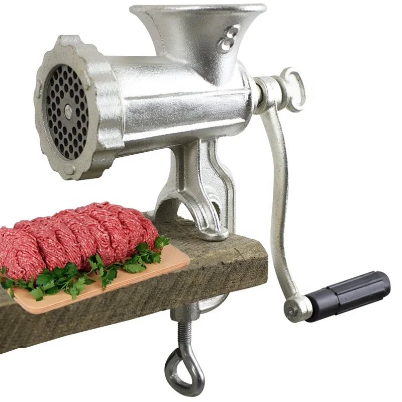 Meat Grinder Manual Stainless Steel Food Grinding Machine Sausage Stuffer Hand Cranked Filler Mincer Chopper for Home Use