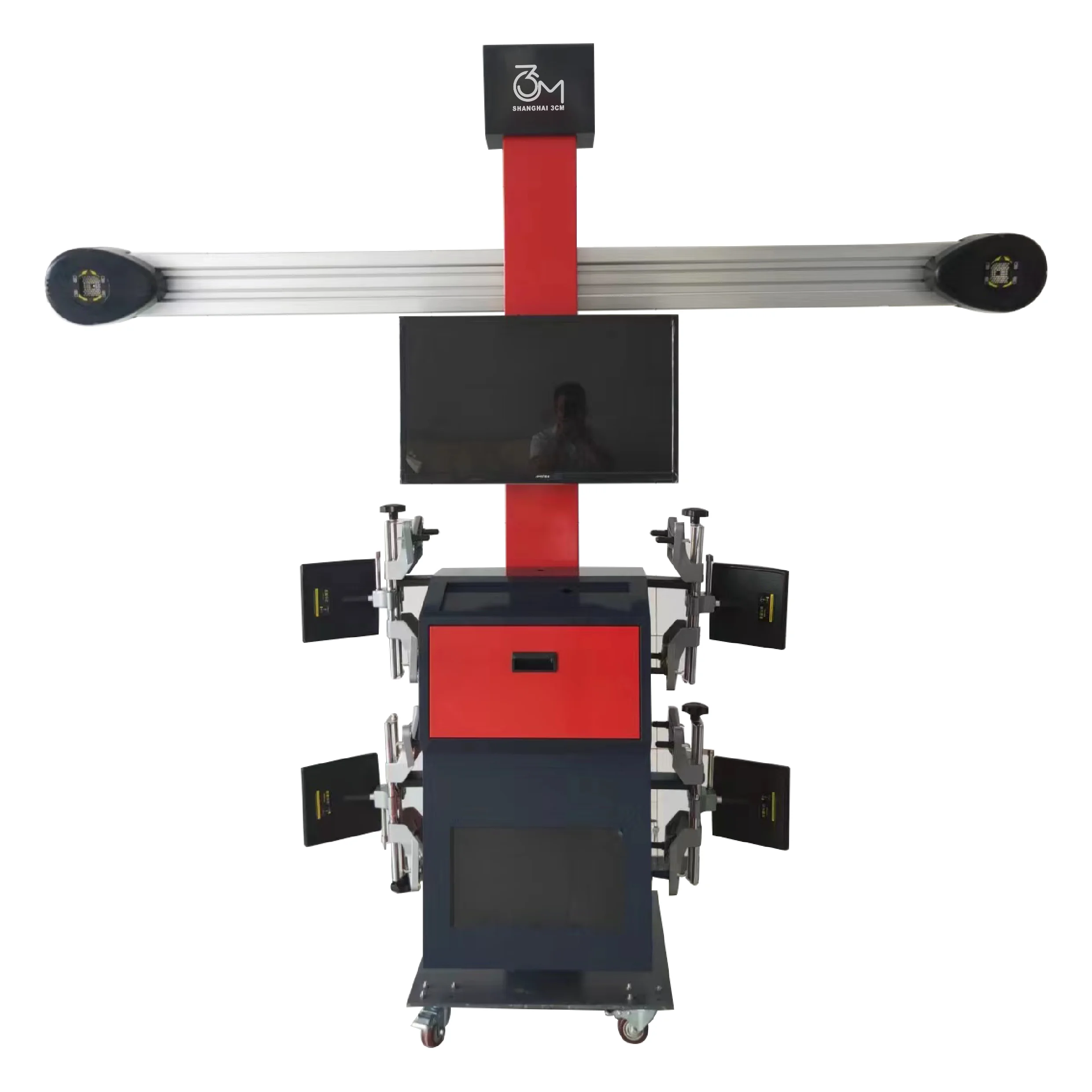 Two Screens Mobile 3D Four wheel alignment machine with Tool Cabinet Sony Camera Car Tire aligner with CE Certification