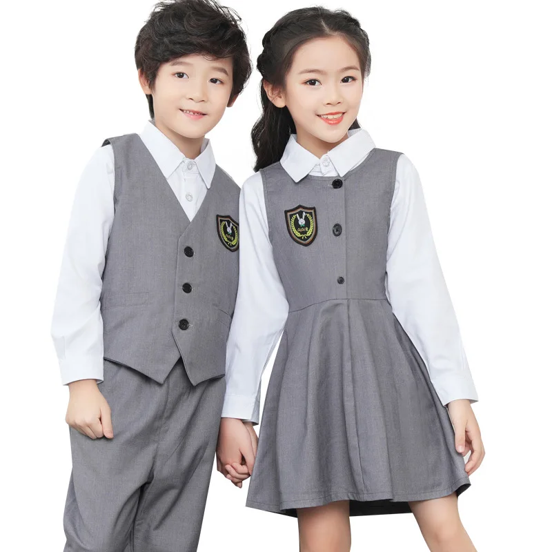Custom Wholesales Girls Dress Junior High School Primary Kids White Shirt Skirts Pants School Uniforms