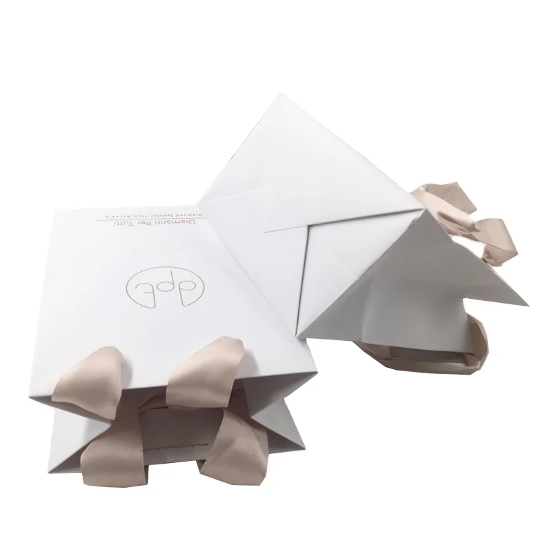 Shopping Paper Bag Printing Ribbon Luxury Paper Bag Custom Ribbon Luxury Paper Bag Custom for food
