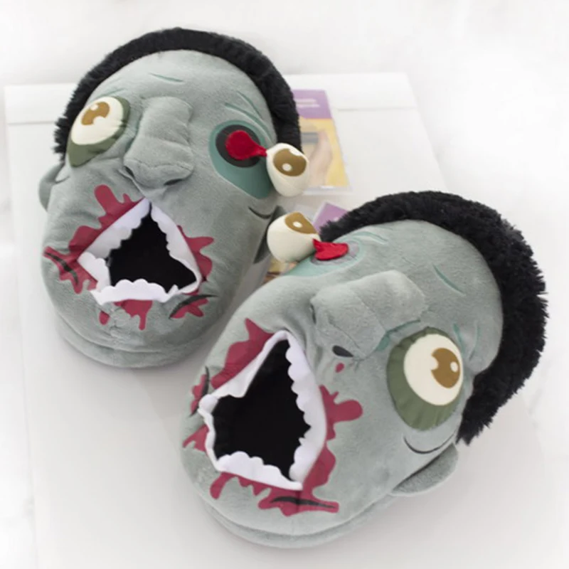 Новинка 2021 забавные плюшевые тапочки с зомби подарки друзьям новые для детей