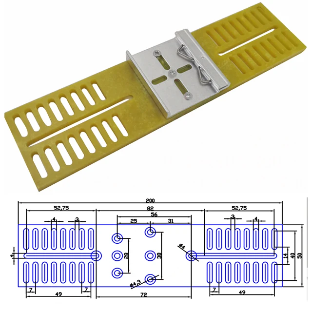 Universal Din Rail Kit,Din Rail Plates With Slots for Adjustable 35mm Rail Fixed Installation C45 Bracket
