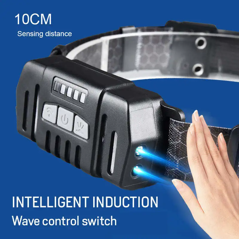 XPG COB zoomable head torch light head lamp motion high power 18650 led cob headlamps rechargeable