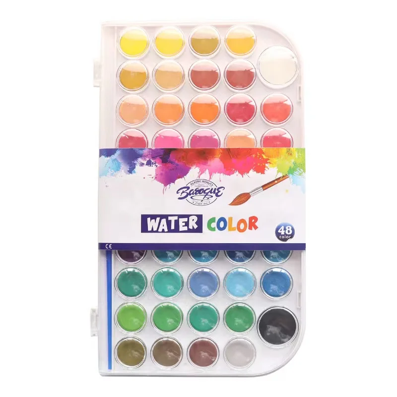school Portable Plastic Box 16pcs Washable Watercolor Set Paint
