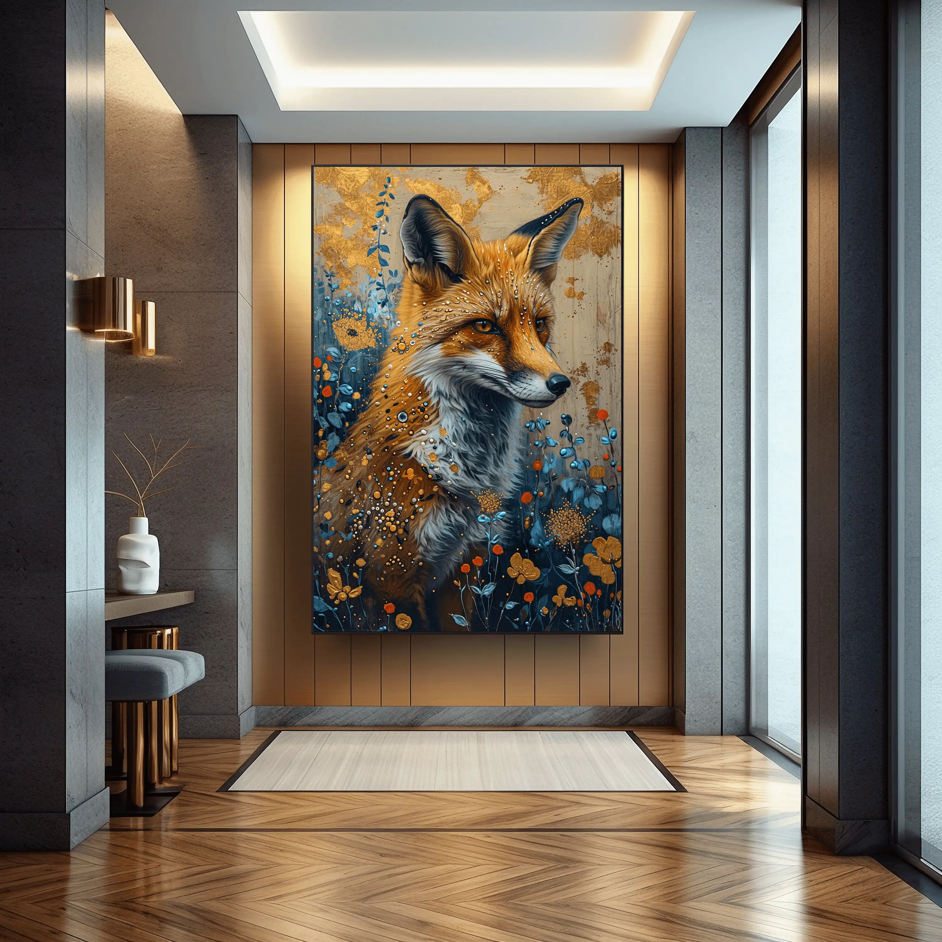 Fox Animal Wall Art Pictures Framed Poster For Living Room Wall Decor Animal HD Print Canvas Oil Painting