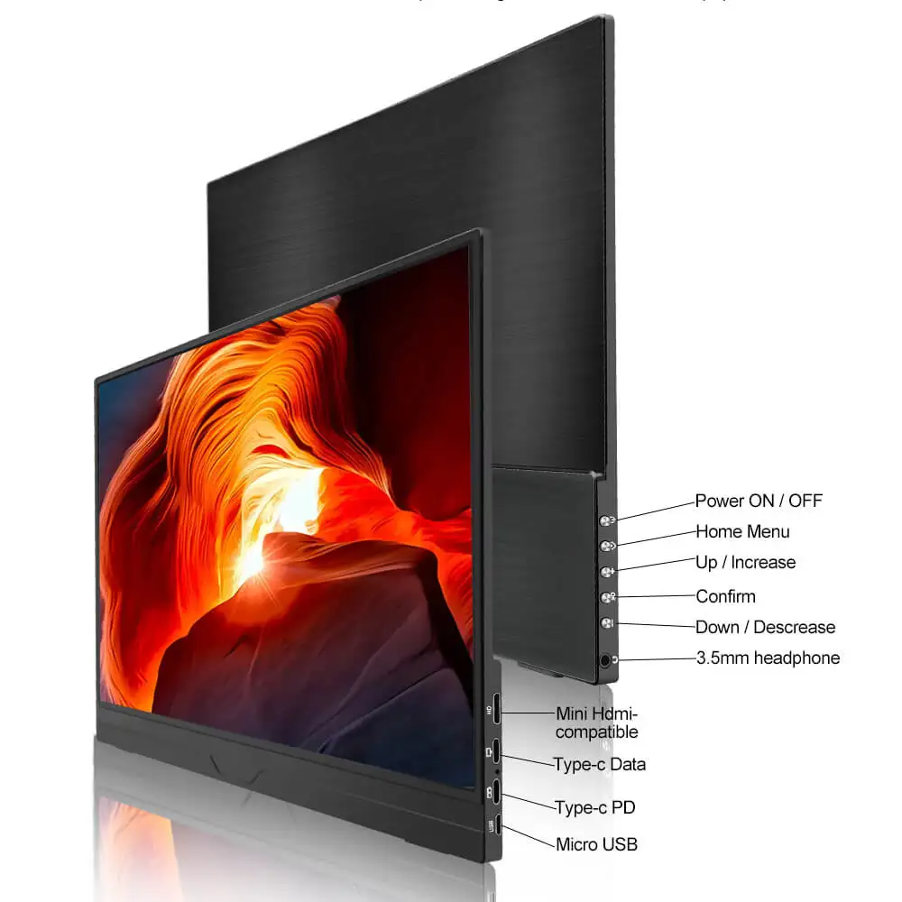 Металлический игровой монитор для ПК 15 6 дюймов 60 Гц UHD IPS сенсорный экран портативный 4k с дистанционным управлением переключатель телефона