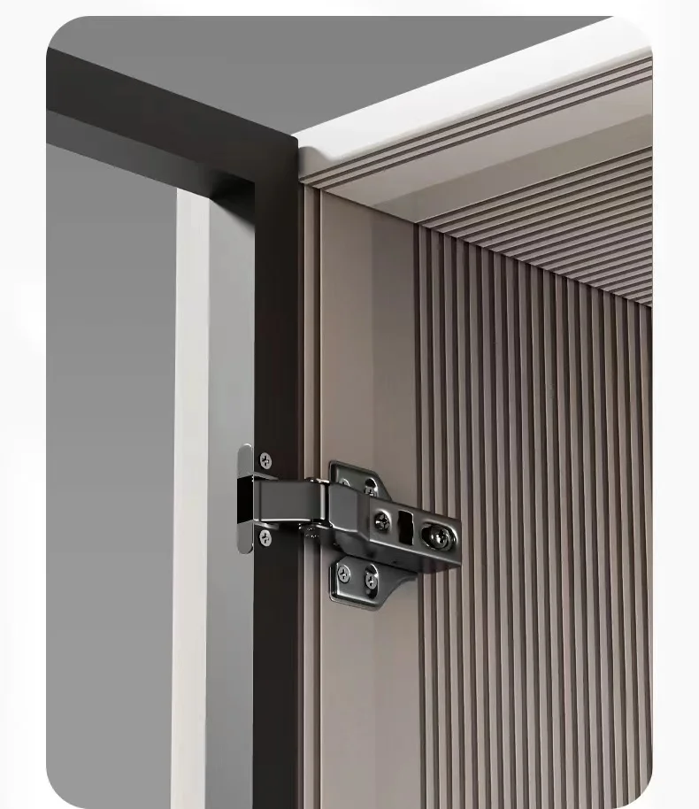 Nickel Electroplating Ash Black hinge cabinet Wardrobe spring mute thickened hinge furniture hardware
