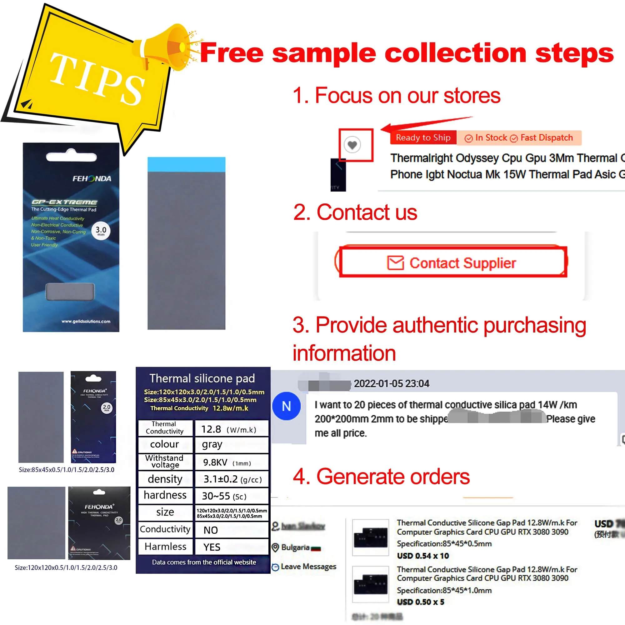 Gelid Solutions GP-Extreme 12W-Thermal Pad 80x40x2.0mm. Excellent Heat Conduction, Ideal Gap Filler. Easy Installation.