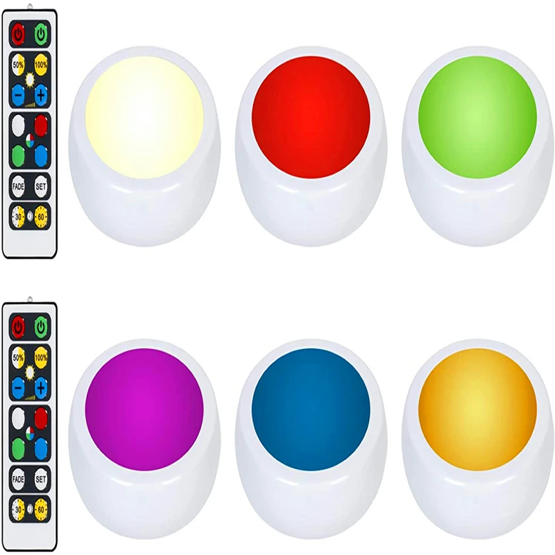 
 Светодиодный светильник для шкафа круглой формы, питание от usb, работает от 3 батареек aaa, с дистанционным управлением, ночник для гардероба, чулана  