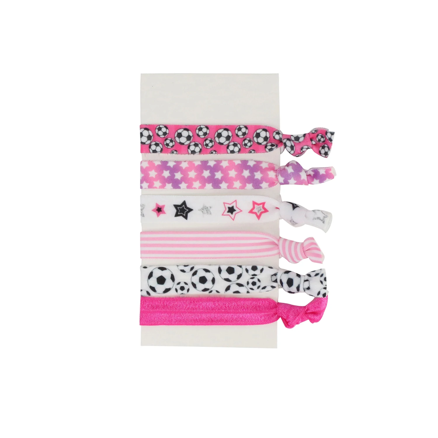 Huihuang Wholesale Price Christmas Girls Women Hair Accessories Custom Logo Gold Foil Ink Print Holiday Knot Elastic Hair Tie
