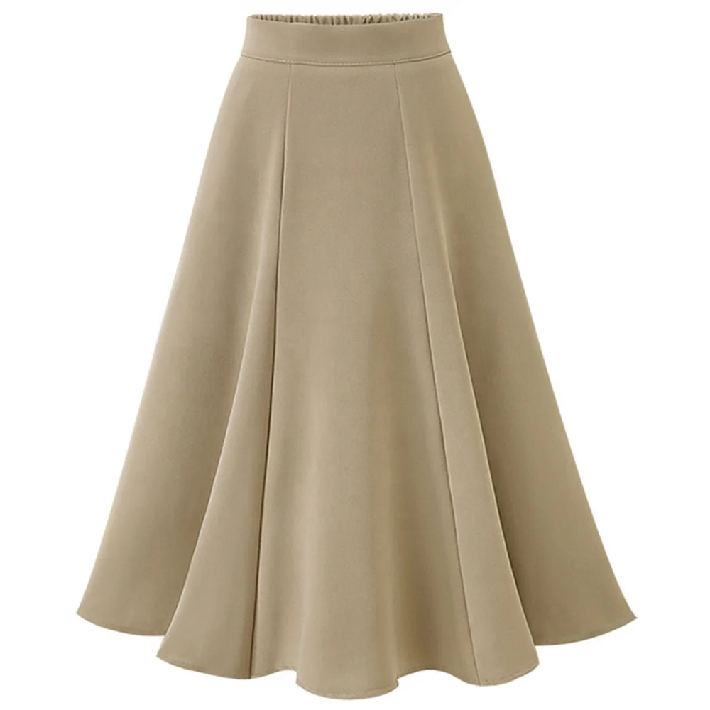 womens clothing manufacturers solid versatile pleated skirts women high waist long ladies skirt