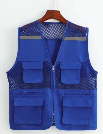 Customized engineer volunteer work wear Hi-Vis reflective work vests with pockets working vest