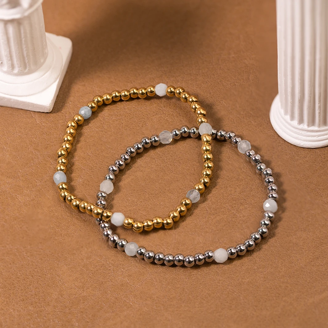 Powell Fashion Handmade Custom Bead Bracelet Jewelry Shell Pearl Bead Stretch Bracelets