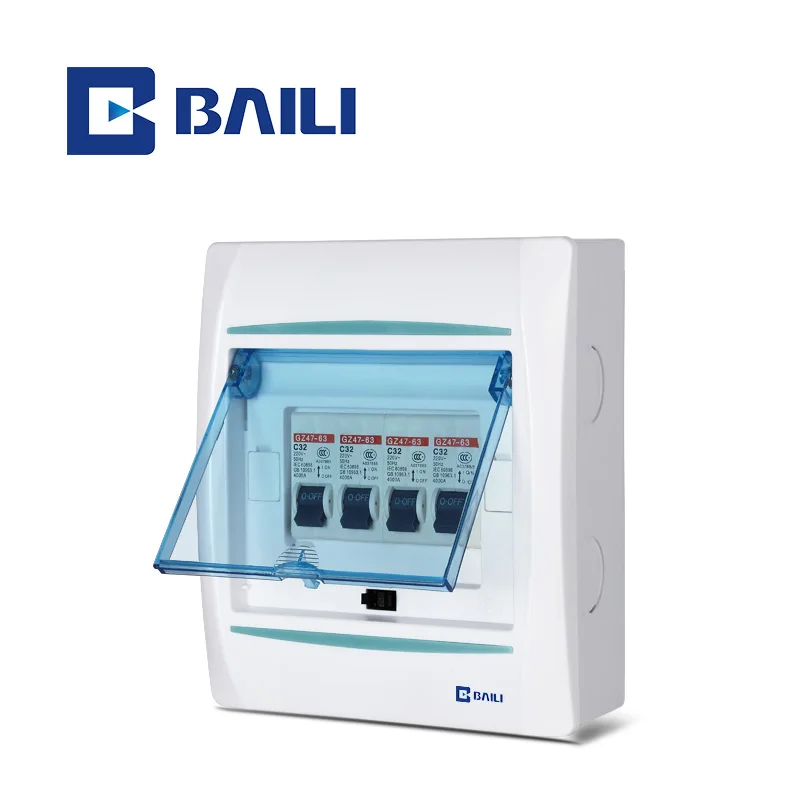 BAILI A4L 4way Surface mounting Metal base indicator light cover MCB box power protection Distribution Box