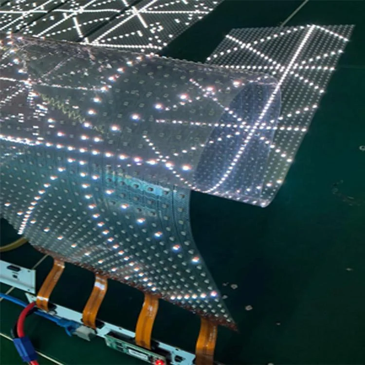 Shopping mall building glass transparent curtain wall LED flexible transparent film screen Rich manufacturing experience