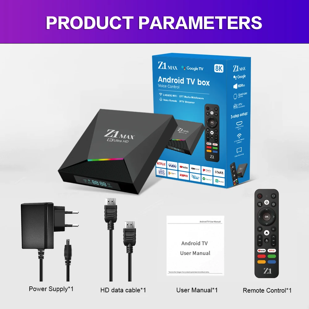 2024 Hot style Smart  Tv Box Z1 Max Android 12