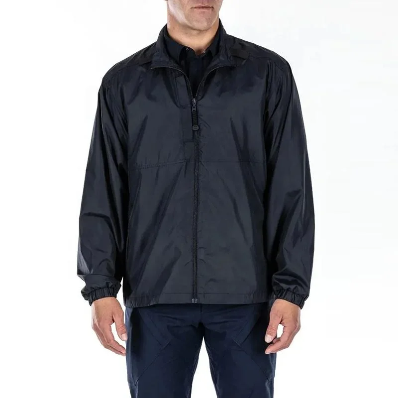 Высококачественная 100% легкая куртка из полиэстера Классическая на заказ Мужская ветровка