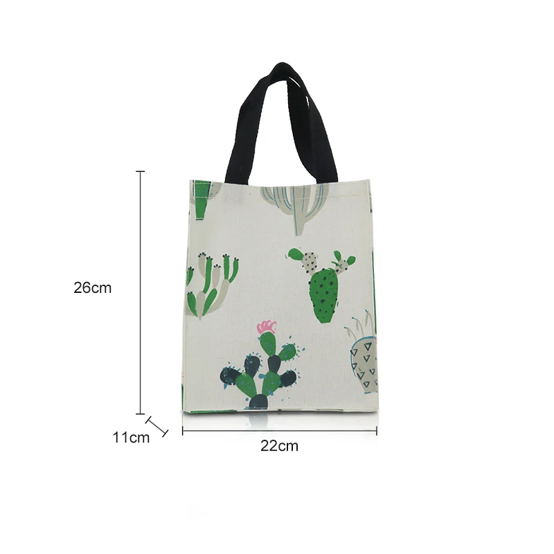 Custom Cactus Printed Personalized Shopping Reusable Cotton Canvas Fabric Waterproof Tote Bag