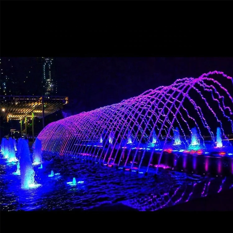 AWS Mysterious Interactive Music Fountain With DMX512 LED Light Flowing Laminar Jet Water Fountain