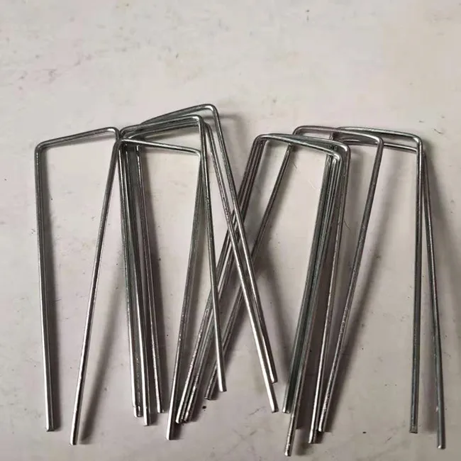 Landscape Sod Staple Metal Garden Stake Ground Stakes Tent Pegs 6 Inch 11 Gauge Steel Galvanized U Shaped Turf Nails