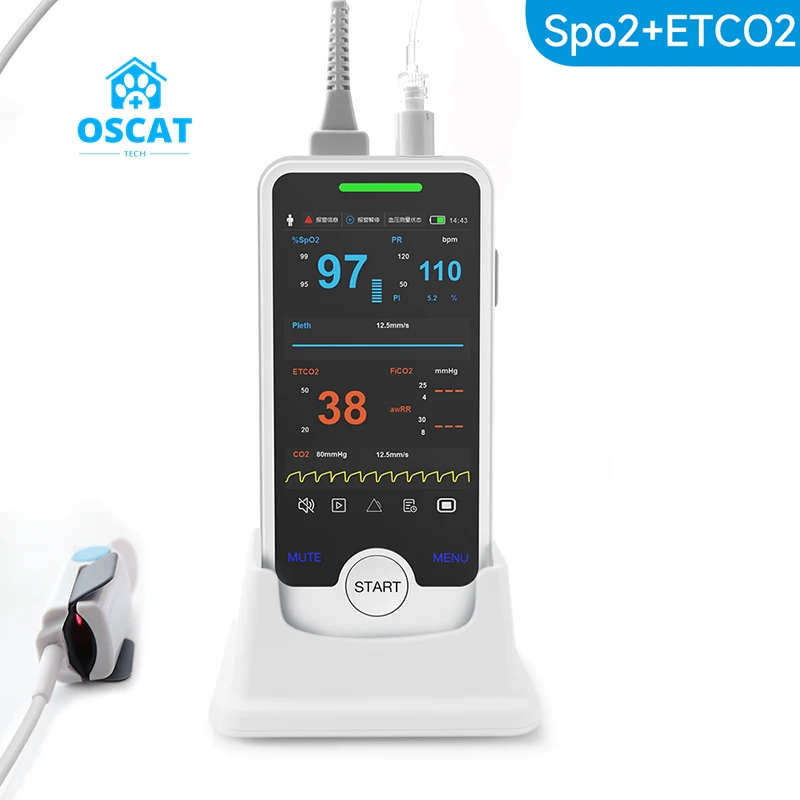 OSCAT высококачественный ветеринарный инструмент хорошего качества Ветеринарный монитор артериального давления капнография анестезия