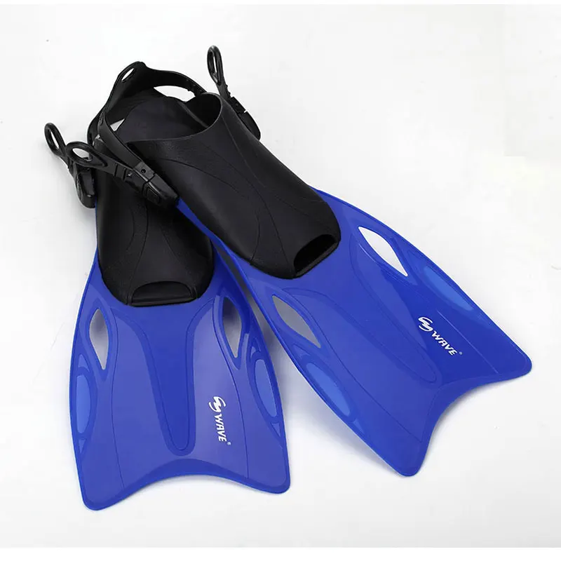 Ласты для подводного плавания WAVE, открытый каблук, короткие ласты для плавания, Регулируемая пряжка, обувь лягушка