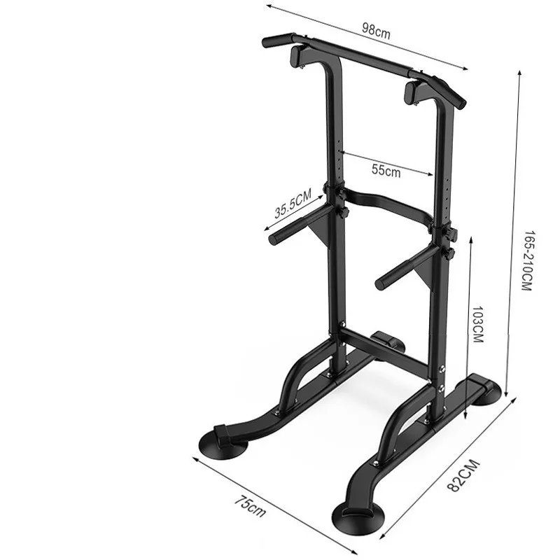 Height-Adjustable Dip Station Power Tower Squat and Pull-Up Bar for Strength Training Home Workout Fitness Equipment