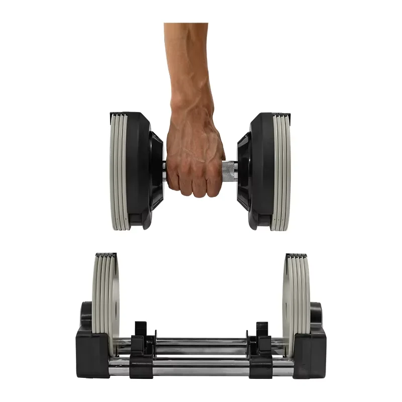 Adjustable Dumbbells 1kg Increments Chrome Coated Steel Plates Training Exercise Weightlifting 24kg 53IB Gym Dumbbells