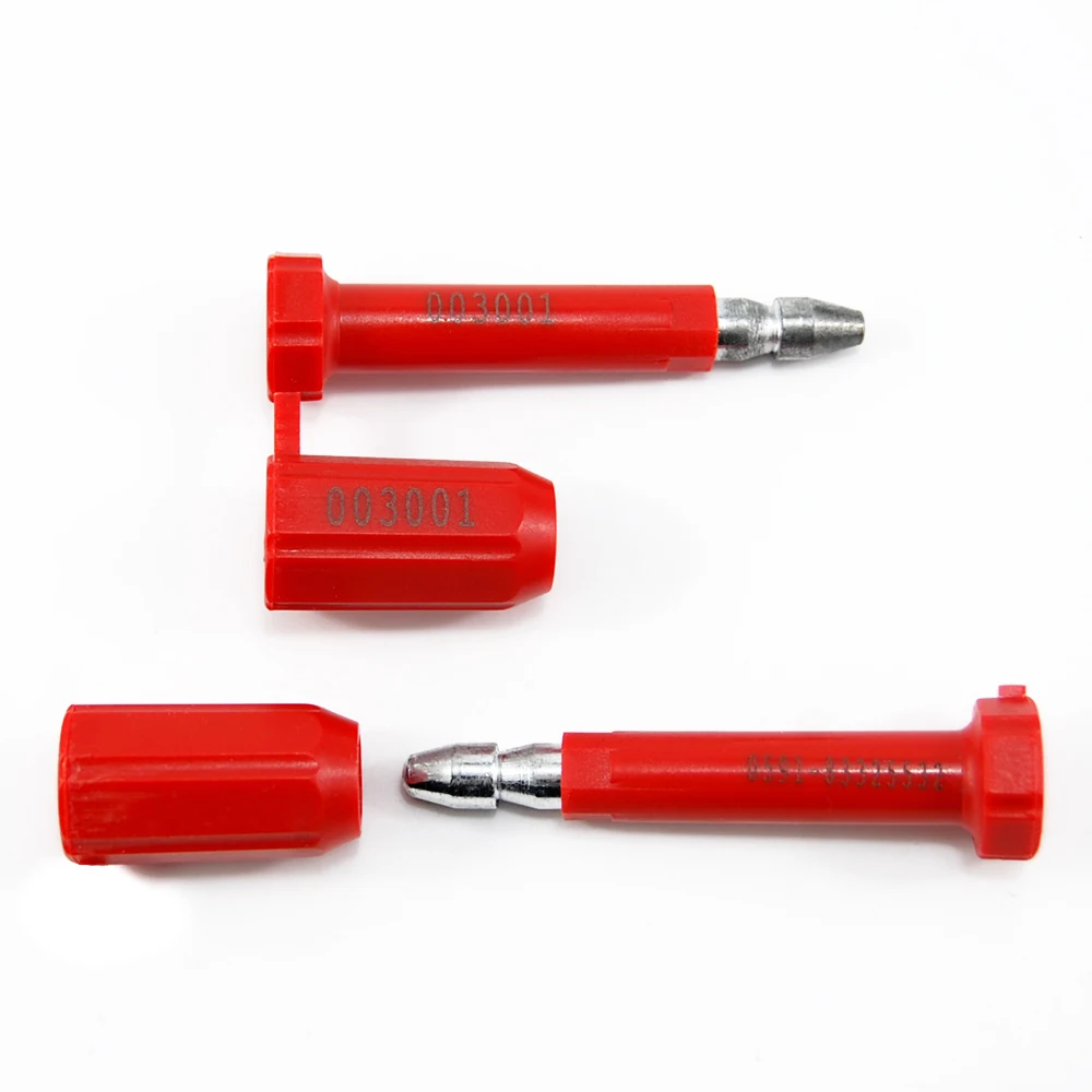 high security bolt seals,cargo container trucks seals tamper proof shipping seals with print progressive numbering,red