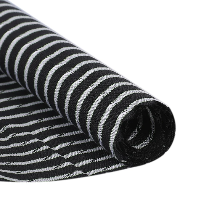 Good Price Black And White Stripe Fabric Shirt Men 100% Cotton Cloth Fabric For Shirts Yarn Dyed Fabric