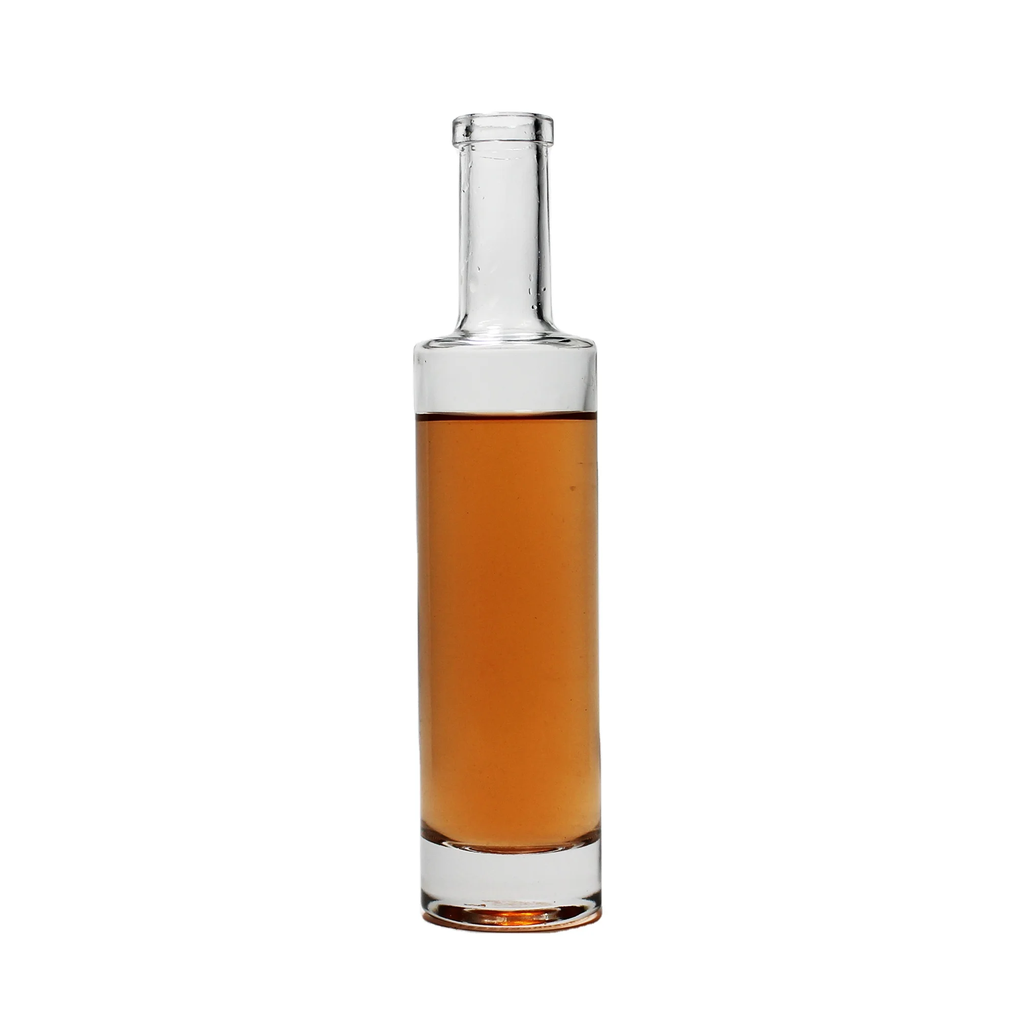 Customization service 750 ml glass vodka whiskey bottles sturdy base bottle for distilled beverages with handle cork caps