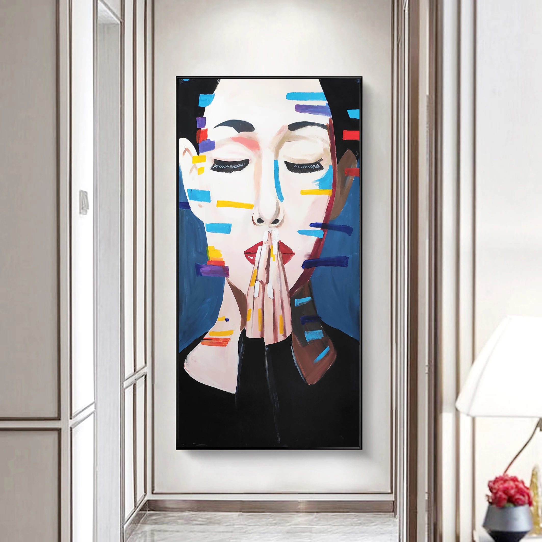 High Quality Handmade Abstract Face Oil Painting Elegant Home Decor Figure  Portrait Artwork