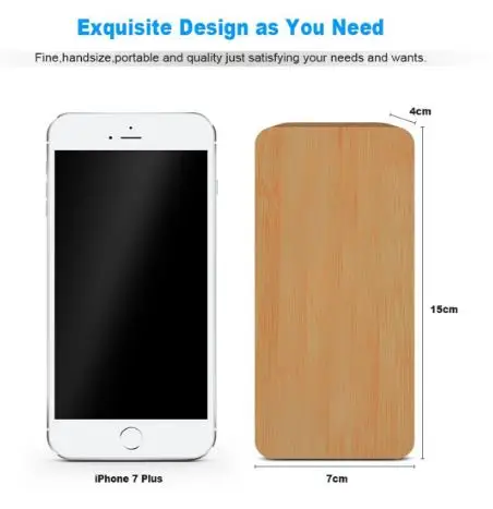 EMAF hot-sale Mobile phone Qi wireless charging wooden alarm clock with temperature date display