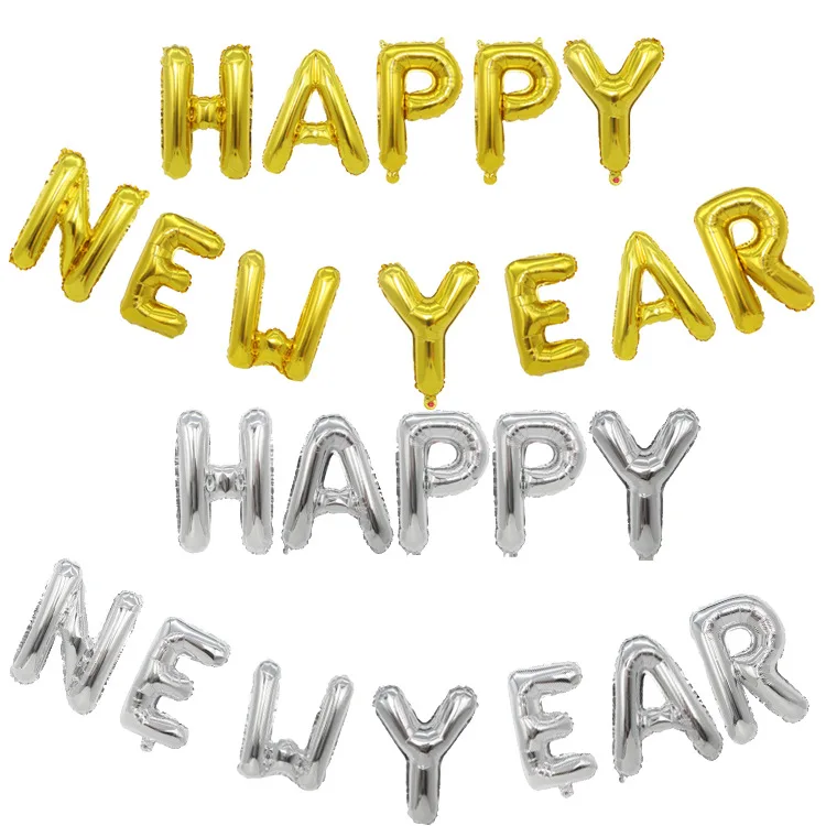Набор воздушных шаров с надписью «Happy New Year» 16 дюймов 2025 новогодний декоративный воздушный шар из алюминиевой пленки