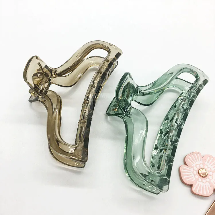 Good Quality Ins Hot Transparent Grab Clip plastic large hair claw clips accessories for thick hair women